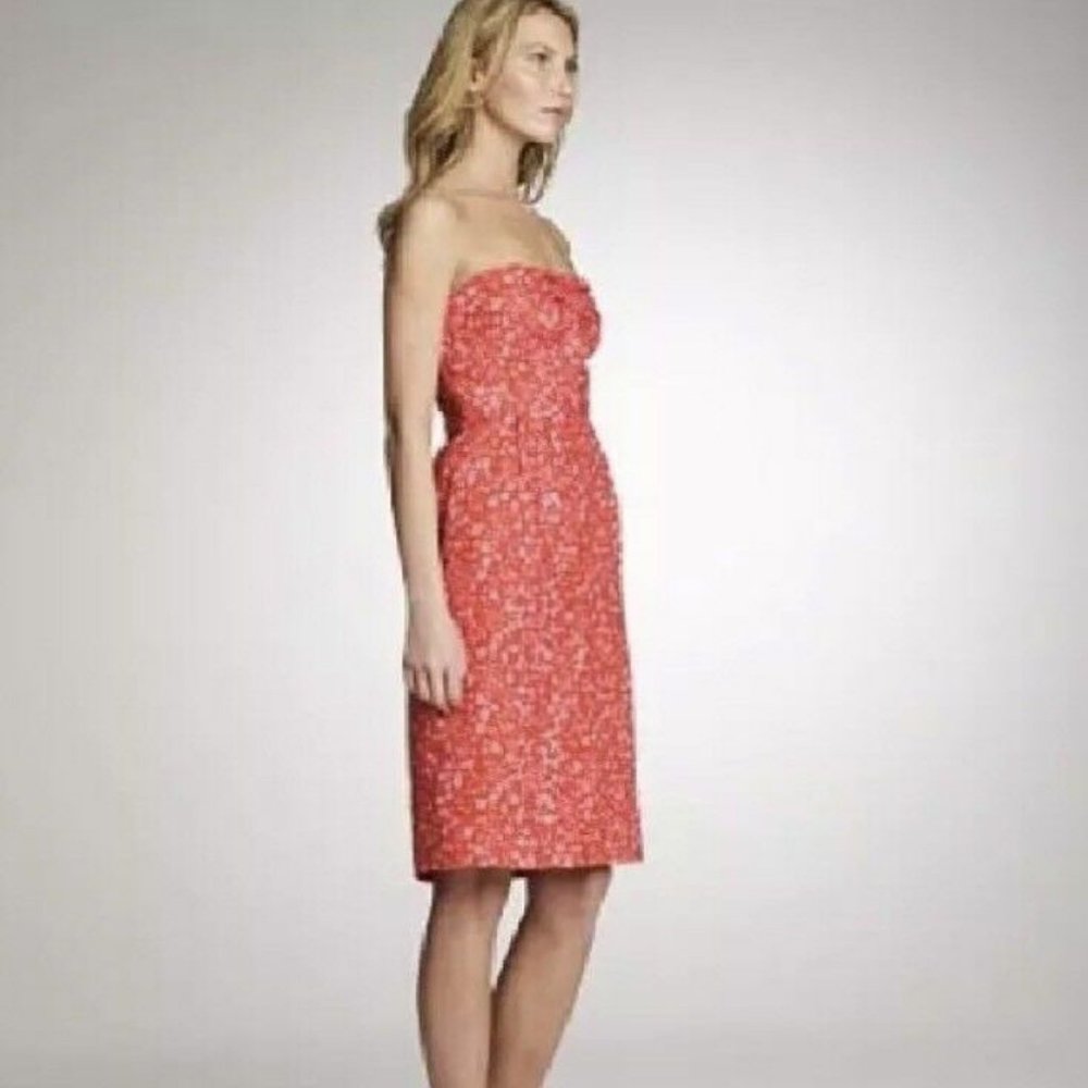 J. CREW 100% Linen Constellation Strapless Dress 0